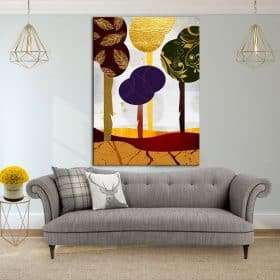 תמונת קנבס יער סתוי ציורי לסלון לעיצוב הבית