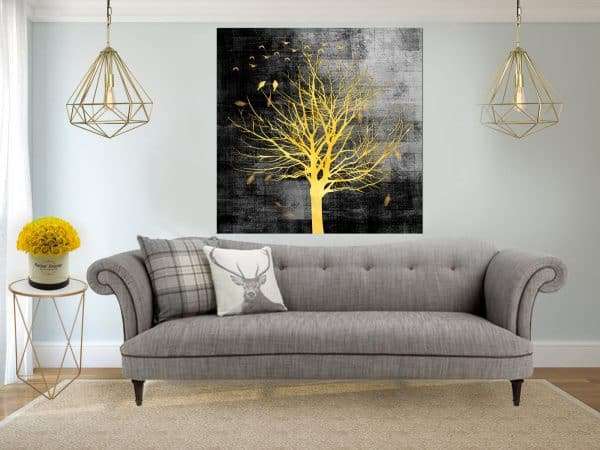 תמונת קנבס - עץ אור הלילה לסלון לעיצוב הבית, לחדרי שינה או למטבח