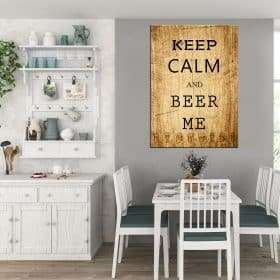 תמונת קנבס הישאר רגוע ותביא לי בירה לסלון לעיצוב הבית