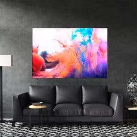 תמונת קנבס אבסטרקט צבעים מרחפים מים לסלון לעיצוב הבית