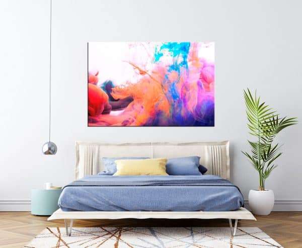 תמונת קנבס אבסטרקט צבעים מרחפים מים לסלון לעיצוב הבית