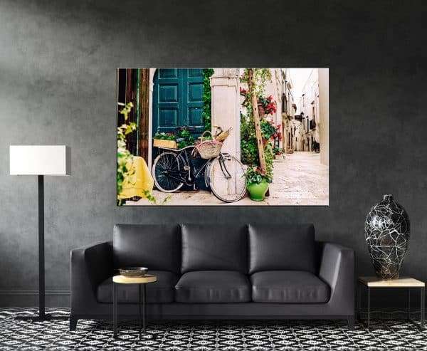 תמונת קנבס אופניים איטלקיים לסלון לעיצוב הבית
