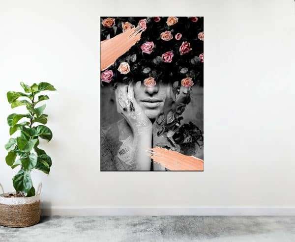 תמונת אומנות - אשת הפרחים לסלון לעיצוב הבית