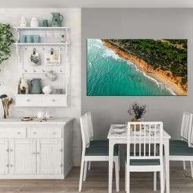 תמונת קנבס חוף ים טרופי אווירי לסלון לעיצוב הבית