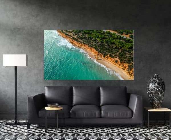 תמונת קנבס חוף ים טרופי אווירי לסלון לעיצוב הבית
