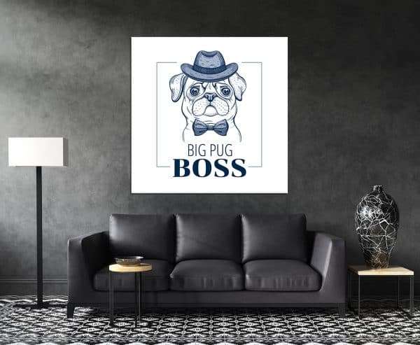 תמונת קנבס כלב פאג בוס לסלון לעיצוב הבית