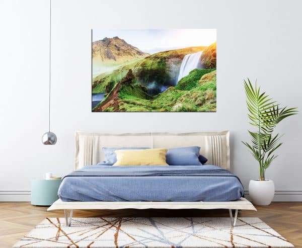 תמונת קנבס מפל איסלנדי לסלון לעיצוב הבית