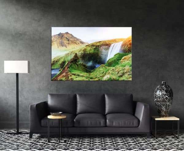 תמונת קנבס מפל איסלנדי לסלון לעיצוב הבית