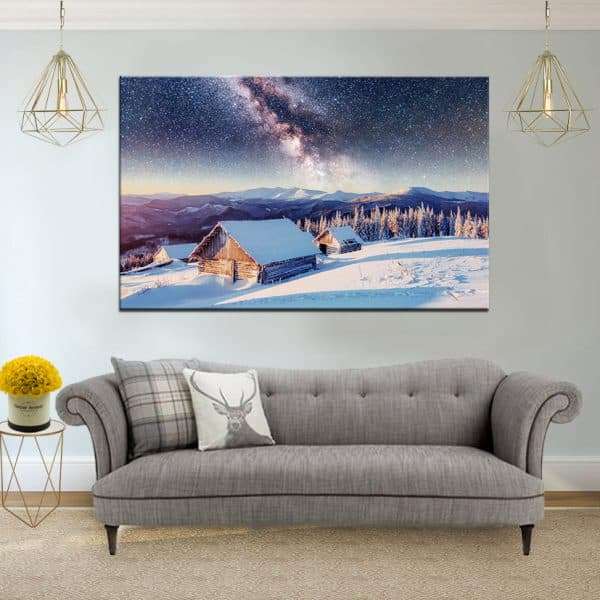 תמונת קנבס מצפה כוכבים חורפי לסלון לעיצוב הבית
