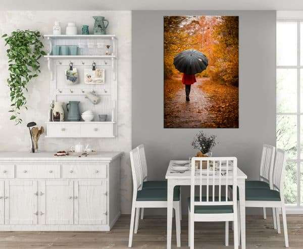 תמונת קנבס נערה עם מטריה לסלון לעיצוב הבית