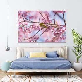 תמונת קנבס ציפור שיר צהובה לסלון לעיצוב הבית