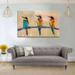 תמונת קנבס ציפורים על הענף לסלון לעיצוב הבית