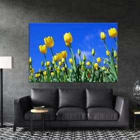 תמונות קנבס - הפרחים הצהובים לסלון לעיצוב הבית