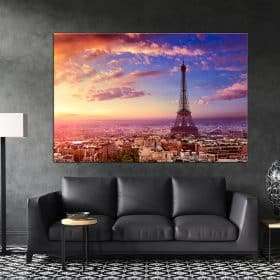 תמונת קנבס שקיעת פריז לסלון לעיצוב הבית