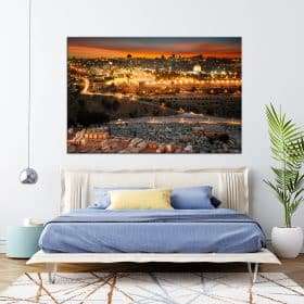 תמונת קנבס הזריחה-בירושלים-הקדושה לסלון לעיצוב הבית
