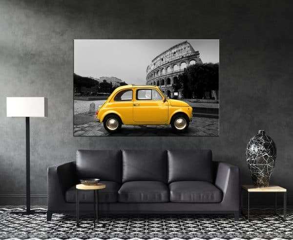 תמונת קנבס הקלסיקה הצהובה ברומא לסלון לעיצוב הבית