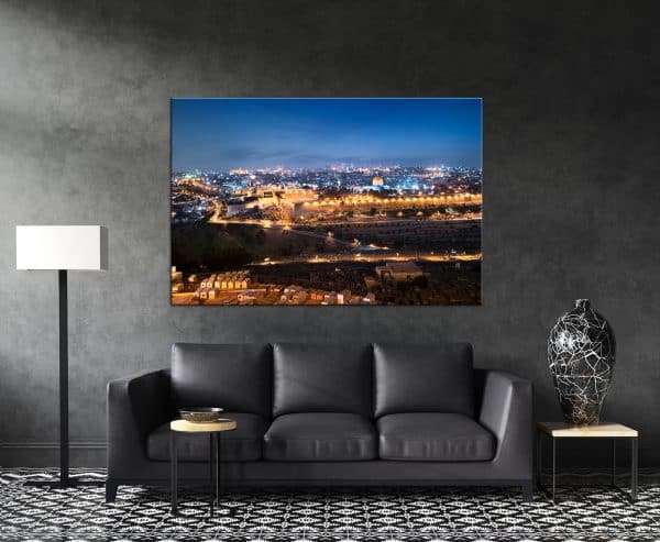 תמונת קנבס ירושלים הקדושה בערב לסלון לעיצוב הבית