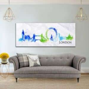 תמונת קנבס לונדון בציור המים לסלון לעיצוב הבית