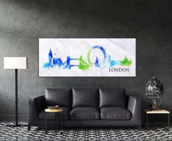 תמונת קנבס לונדון בציור המים לסלון לעיצוב הבית