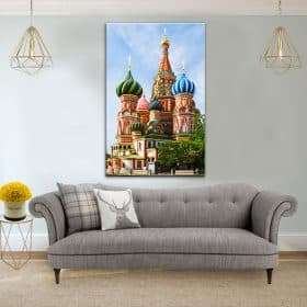 תמונת קנבס קתדרלת ואסילי הצבעונית לסלון לעיצוב הבית