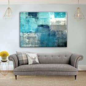 תמונת קנבס אבסטרקט מצולות הים לסלון לעיצוב הבית