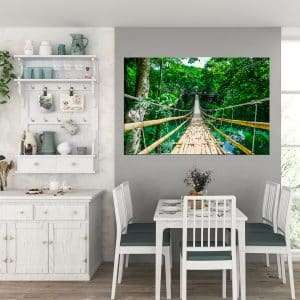 תמונת קנבסגשר הבמבוק ביער לסלון לעיצוב הבית