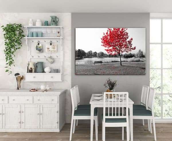 תמונת קנבס עץ עלי האדום לסלון לעיצוב הבית