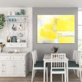 תמונת קנבס אבסטרקט צהוב אפור לסלון לעיצוב הבית