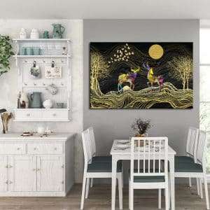תמונת קנבס האיילים הצבעוניים לסלון לעיצוב הבית