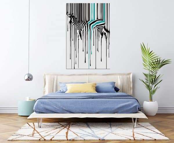 תמונת קנבס זברה נוזל הצבע לסלון לעיצוב הבית