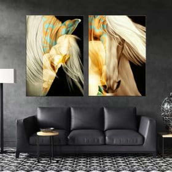 תמונת קנבס מחשבת הסוס לסלון לעיצוב הבית
