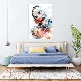 תמונת קנבס אישה עם ענן לסלון לעיצוב הבית