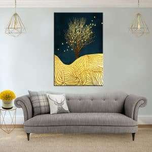 תמונת קנבס שורשי עץ האור לסלון לעיצוב הבית