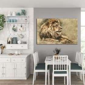 תמונת קנבס אריה המדבר לסלון לעיצוב הבית