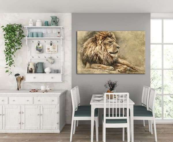 תמונת קנבס אריה המדבר לסלון לעיצוב הבית