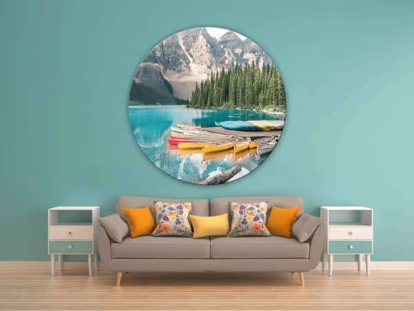 תמונת זכוכית אגם מורנה לסלון לעיצוב הבית