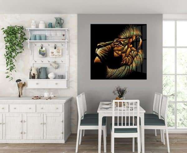 תמונת קנבס אריה בוהה לסלון לעיצוב הבית