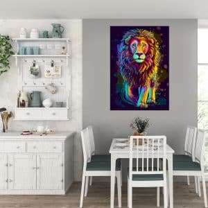 תמונת קנבס אריה מתגלה לסלון לעיצוב הבית
