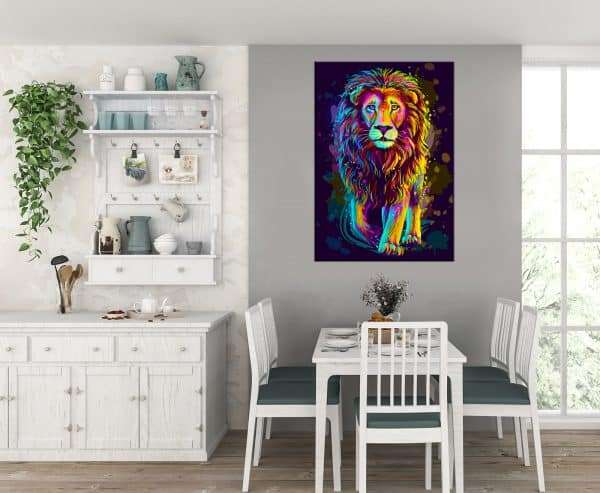 תמונת קנבס אריה מתגלה לסלון לעיצוב הבית
