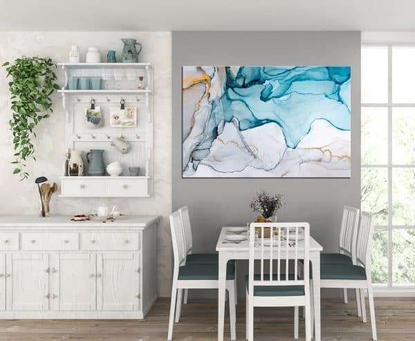 תמונת קנבס שיש סבוני כחול אפור לסלון לעיצוב הבית