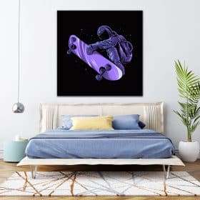 תמונת קנבס אסטרונאוט סקייט לסלון לעיצוב הבית