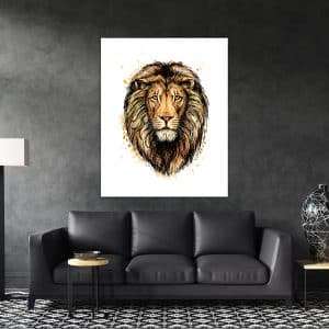 תמונת קנבס דיוקן האריה לסלון לעיצוב הבית