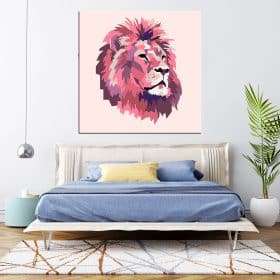 תמונת קנבס האריה הוורוד לסלון לעיצוב הבית