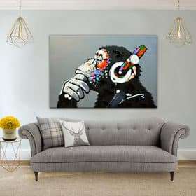 תמונת קנבס הקוף החושב לסלון לעיצוב הבית