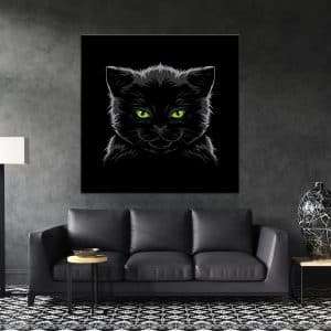 תמונת קנבס חתול עייני ירוק לסלון לעיצוב הבית