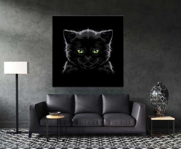 תמונת קנבס חתול עייני ירוק לסלון לעיצוב הבית