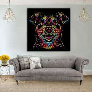 תמונת קנבס כלב פסים אומנותיים לסלון לעיצוב הבית