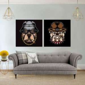תמונת קנבס כלבים אדונים לסלון לעיצוב הבית