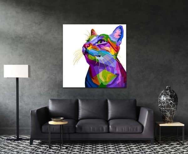 תמונת קנבס מבט החתול לסלון לעיצוב הבית
