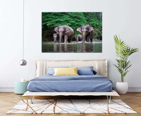 תמונת קנבס משפחת הפילים לסלון לעיצוב הבית